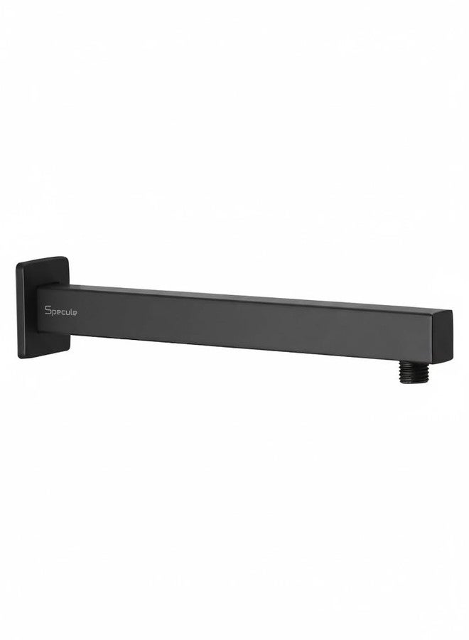 Specule 304 Stainless Steel Rectangle Premium Shower Arm for Overhead Showers with Flange (15 Inches, Black Matte Finish) - Durable, Stylish, Easy Installation - Image 1